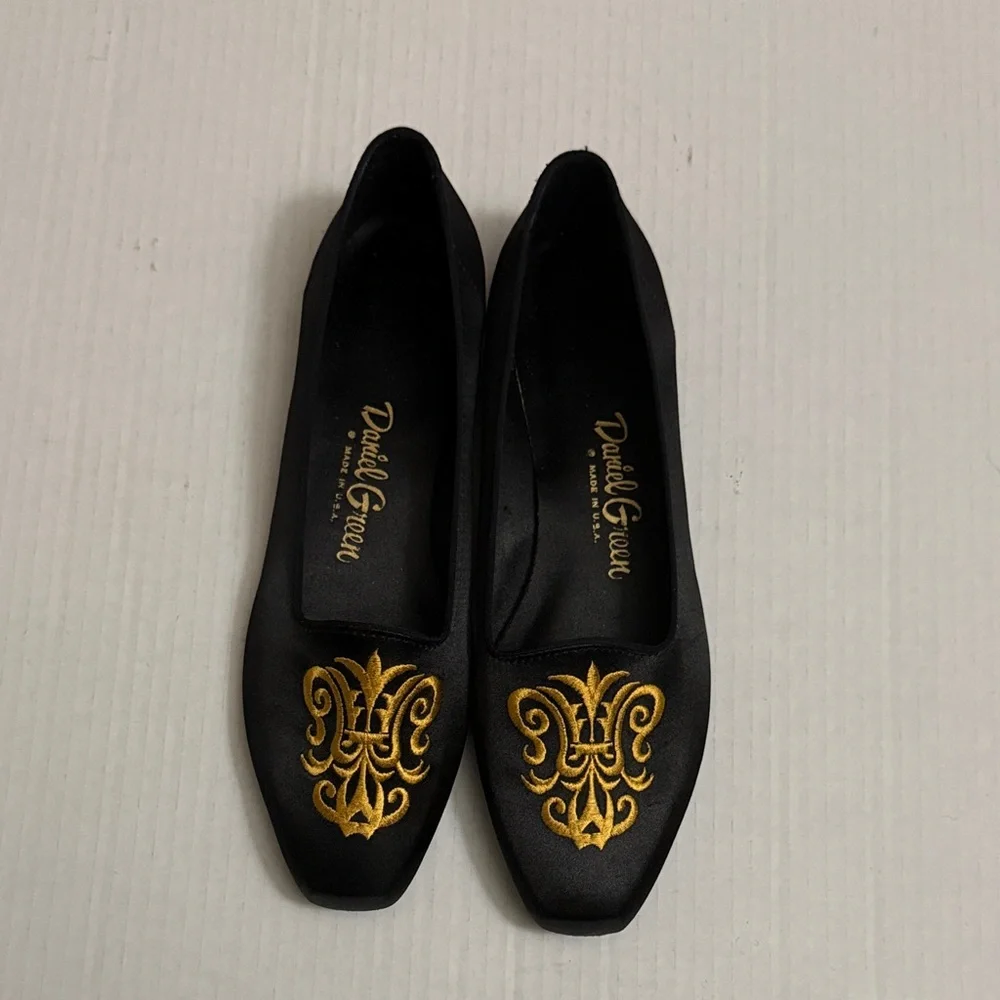 Daniel Green Black and Gold Women's Loafers